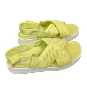 UGG Nella Slingback Platform Sandals‎ Neon Yellow Green Mesh Fabric sz US 6